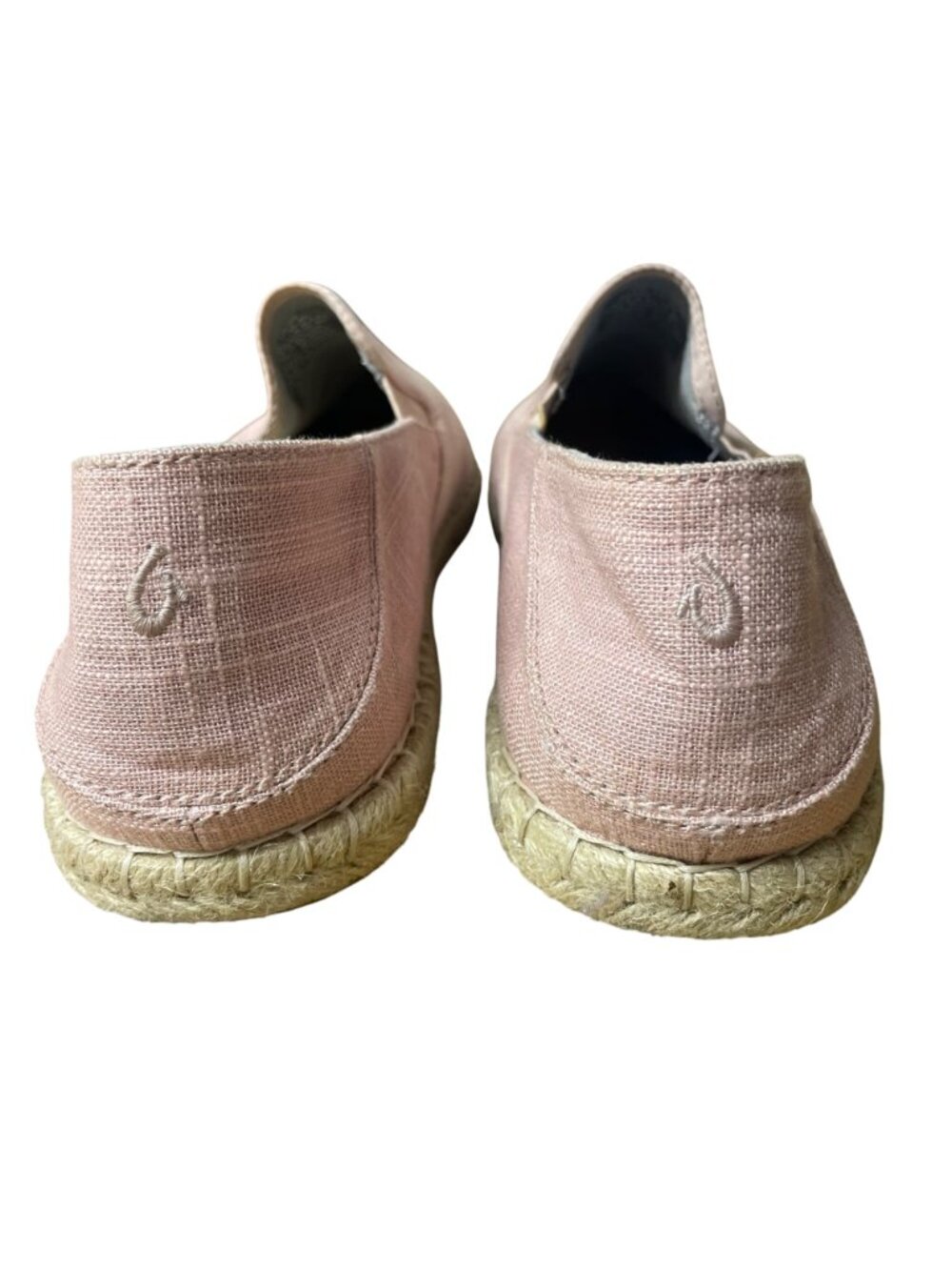 Olukai Kaula Pa'a Kapa Linen Espadrilles Pink Sz 10 Flats Slip On - Picture 4 of 10